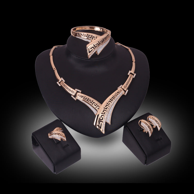 Four-Piece Earring, Necklace, and Bracelet Set