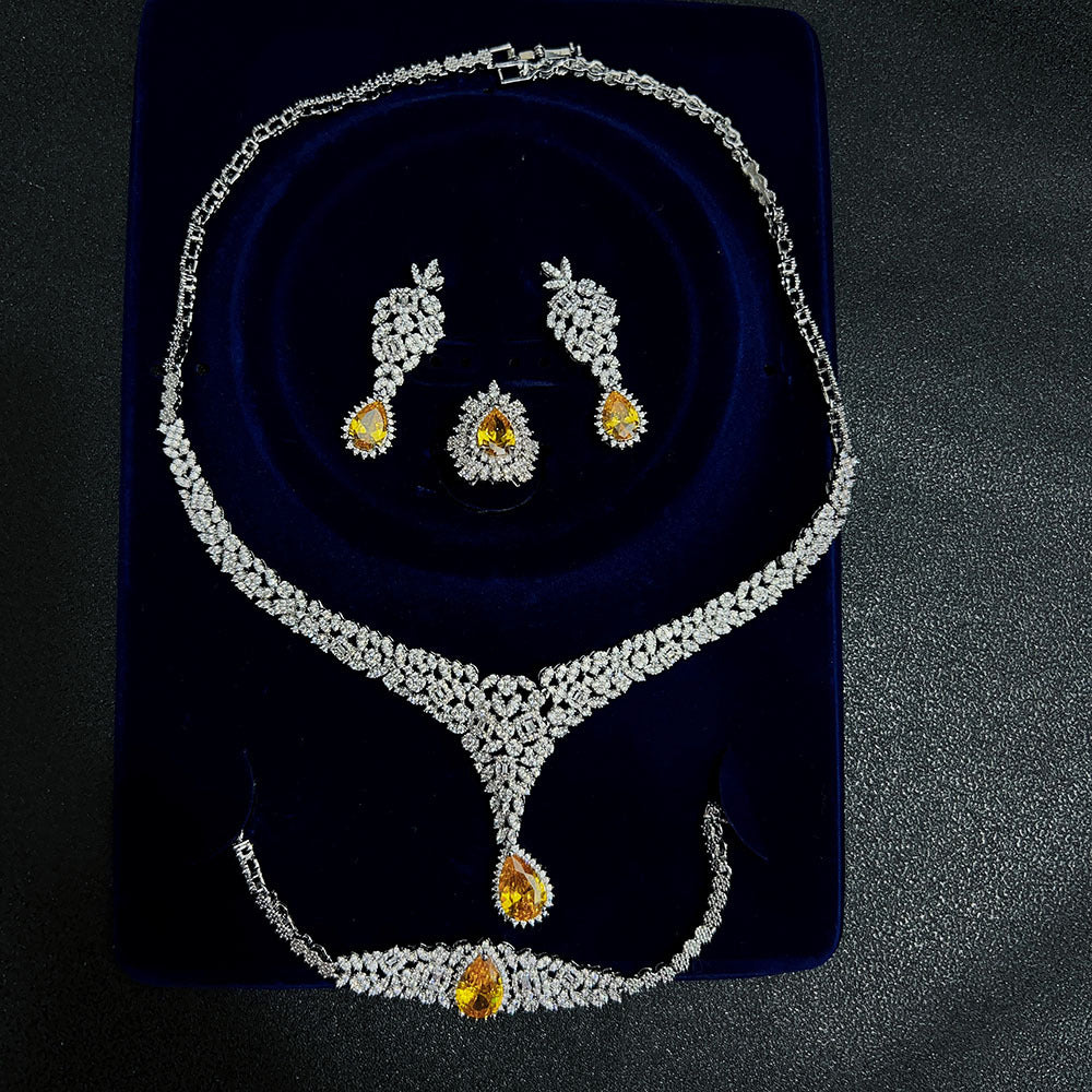 Jewelry Set: Necklace, Earring, Bracelet, and Ring