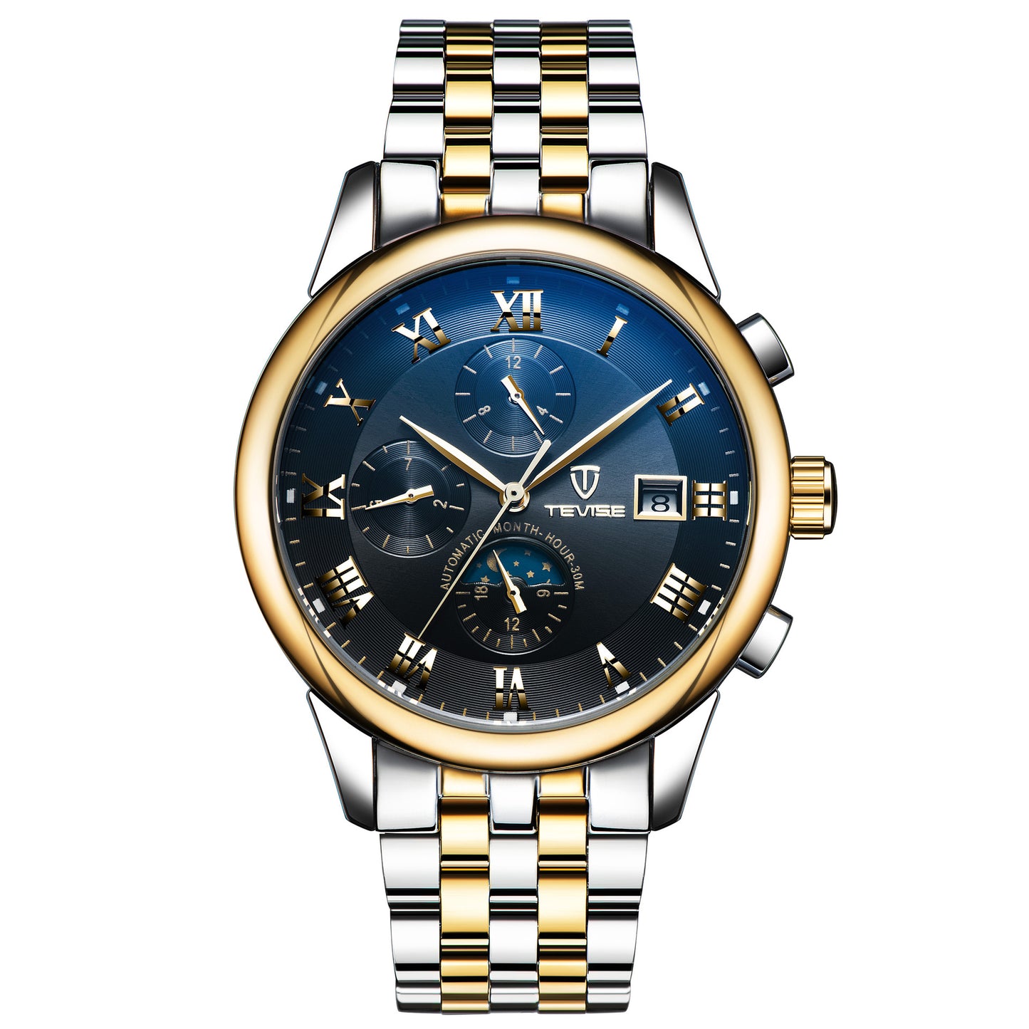 Teweisi brand Mens Watch six pin multi-function automatic mechanical watch waterproof leisure Mens Watch