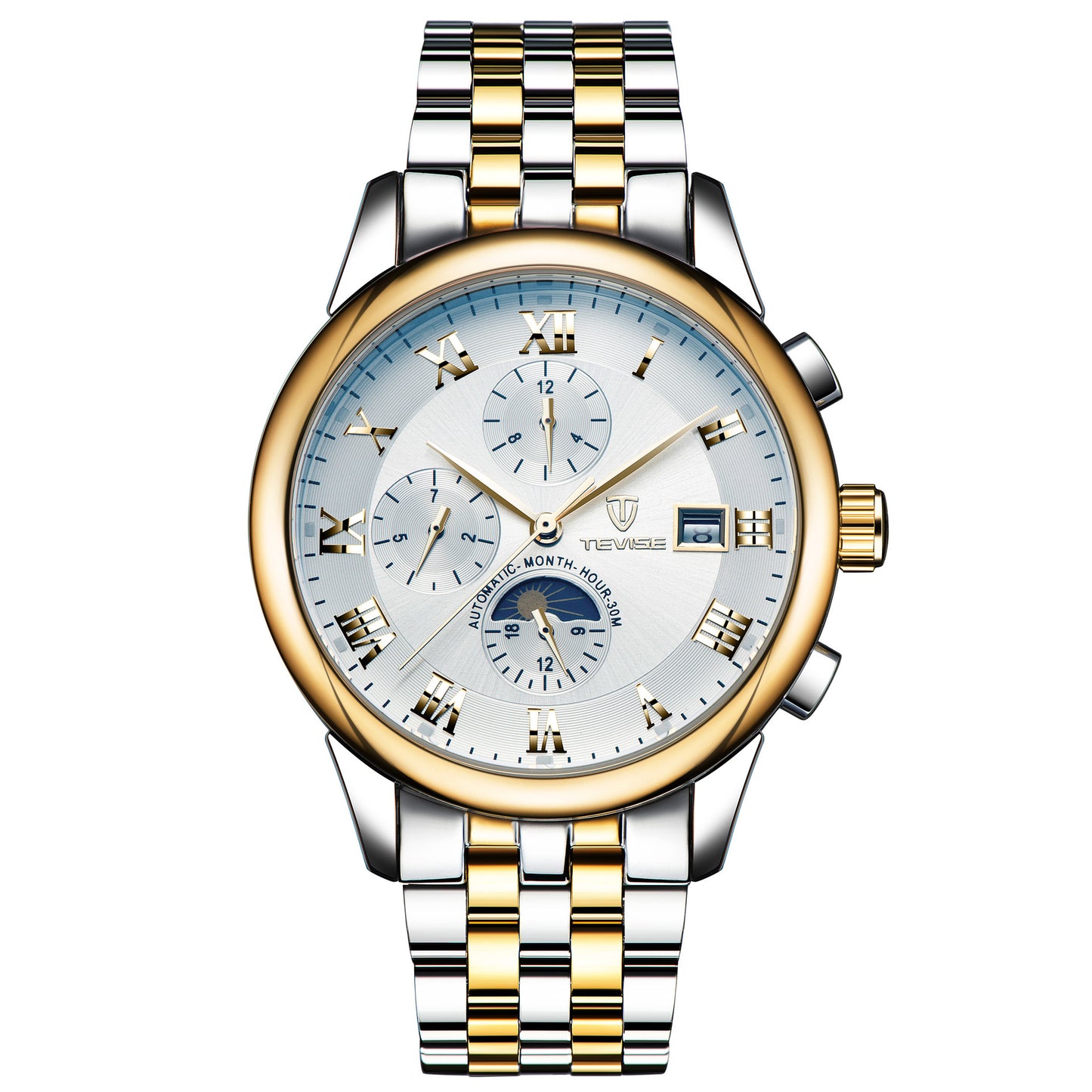 Teweisi brand Mens Watch six pin multi-function automatic mechanical watch waterproof leisure Mens Watch