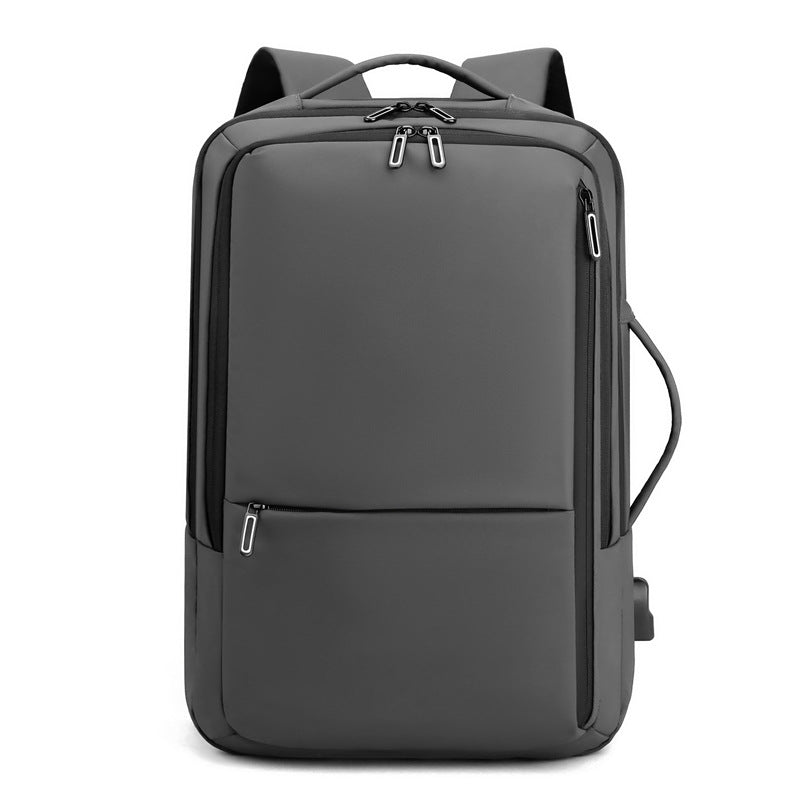 Men's Fashion Solid Color Business Lightweight Expansion Computer Backpack