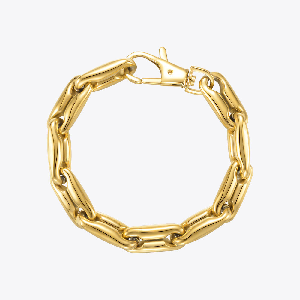 18K Gold Plated Chunky Chain Lobster Buckle Bracelet