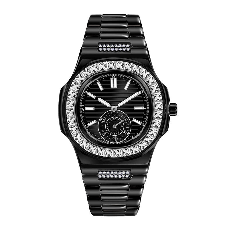 Luxury Diamond-Accented Men's Fashion Watches