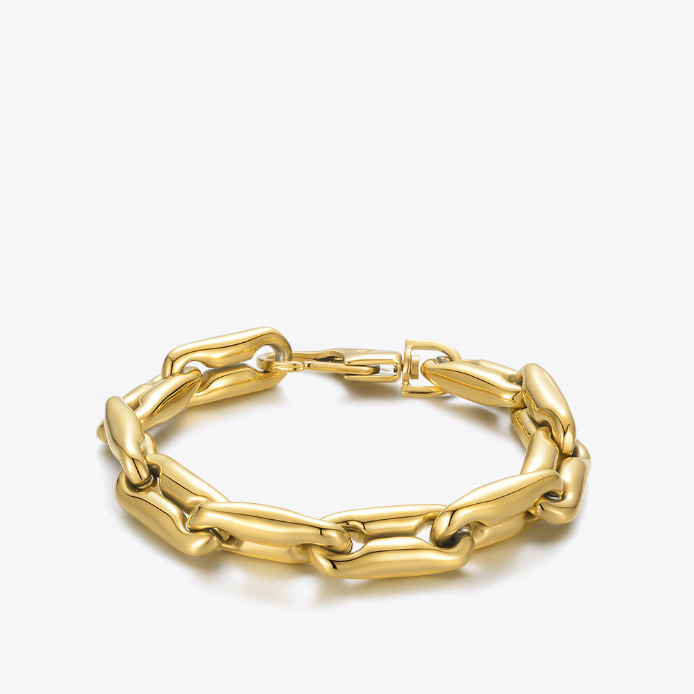18K Gold Plated Chunky Chain Lobster Buckle Bracelet