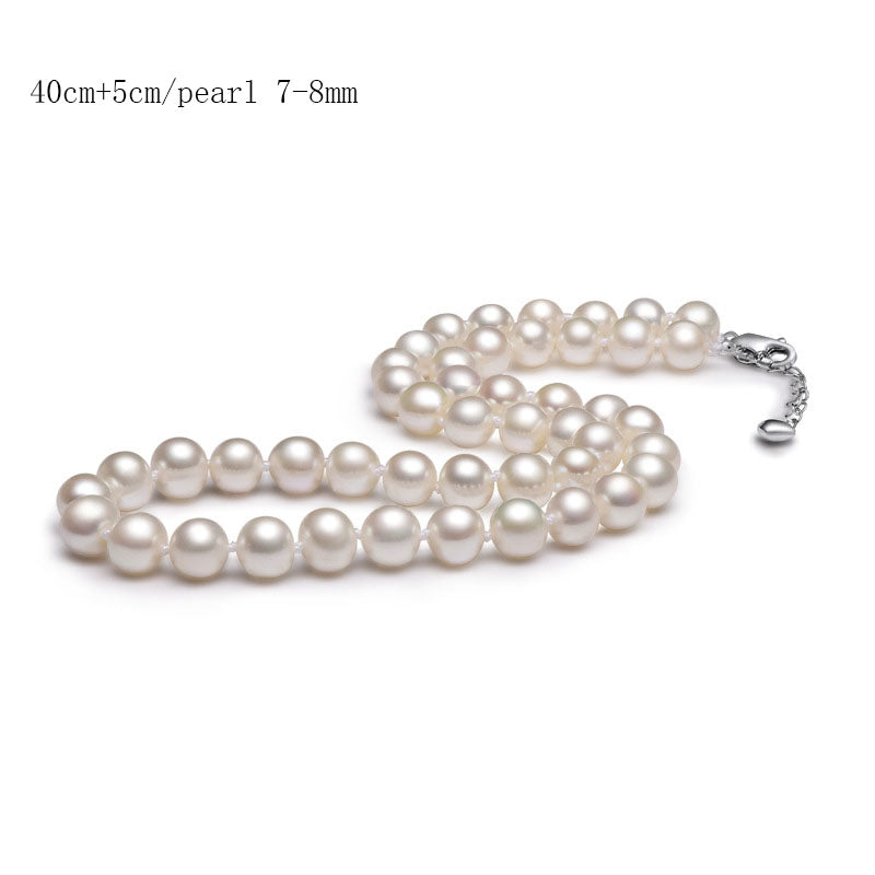 Fashion Simple Natural Freshwater White Pearl Necklace